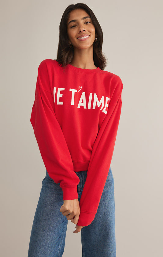 First Date Sweatshirt Je T'aime