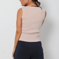 Peach Viscose Ribbed Top