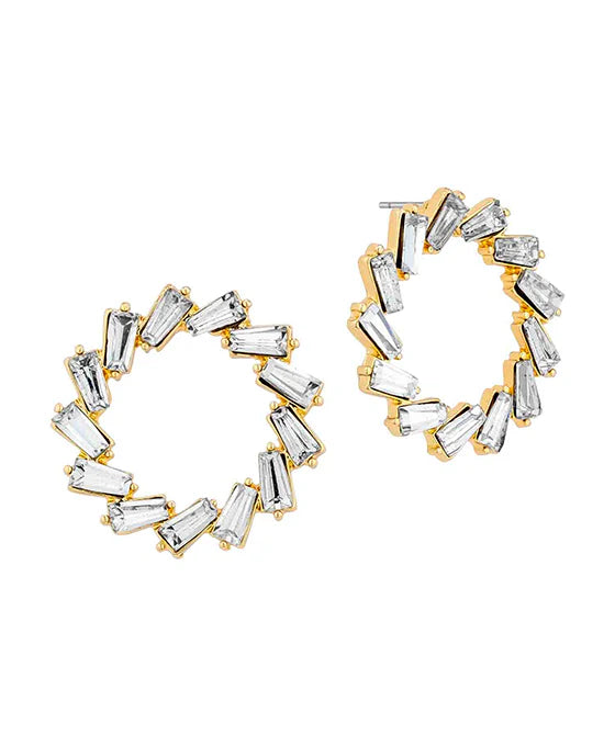 Crystal Baguette Circle Post Earring