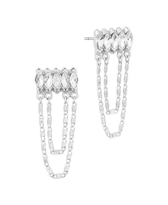 Crystal Chain Post Earring