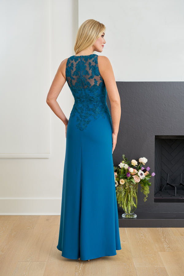 Fabulous Stretch Crepe Fit and flare Gown - K258057