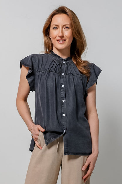 Elan Button Down Jean Shirt