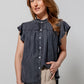 Elan Button Down Jean Shirt