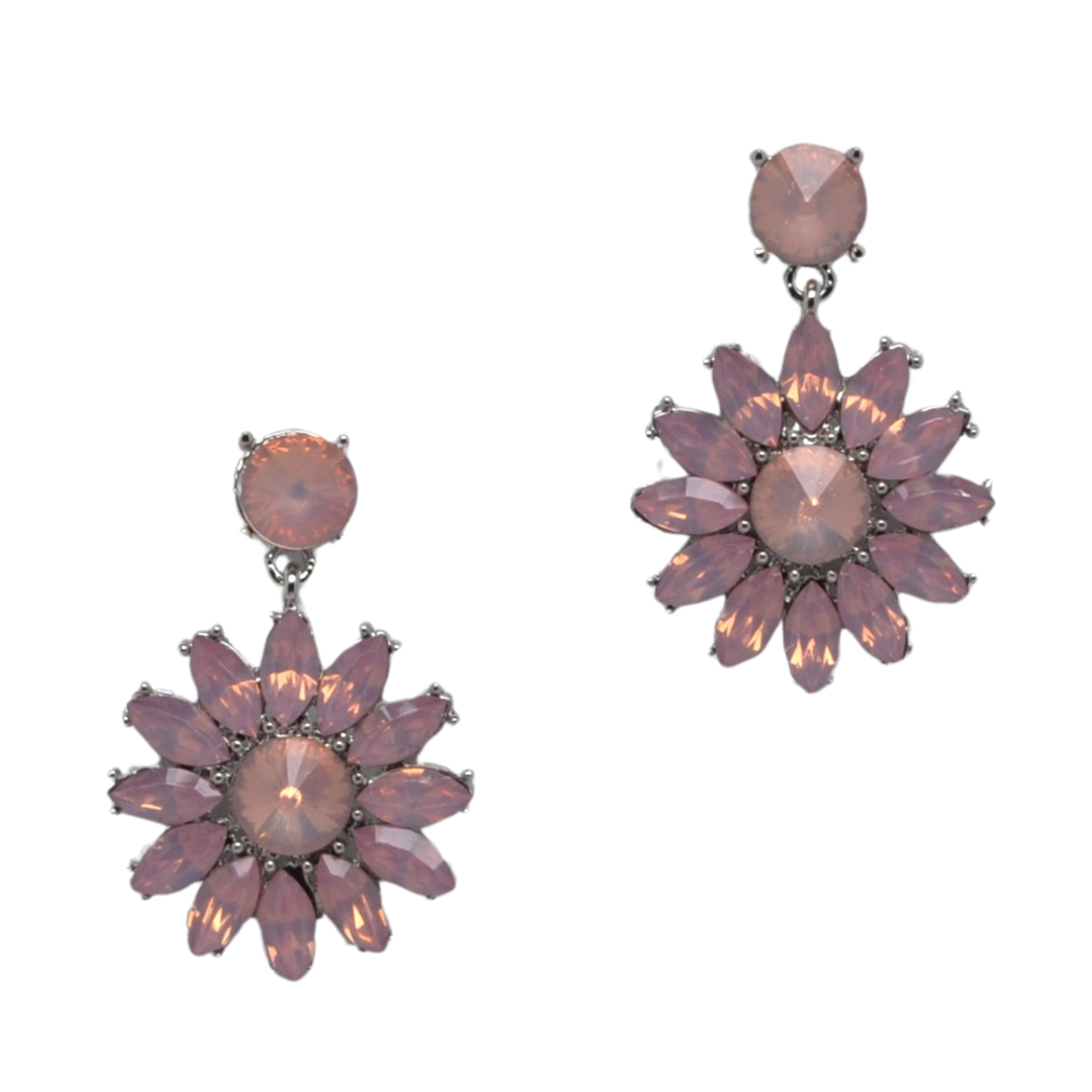 Pink Opal Flower Earring