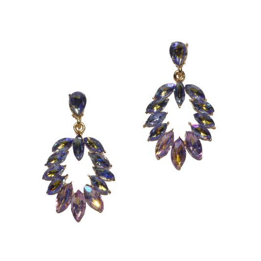 PURPLE AB RHINESTONE EARRING