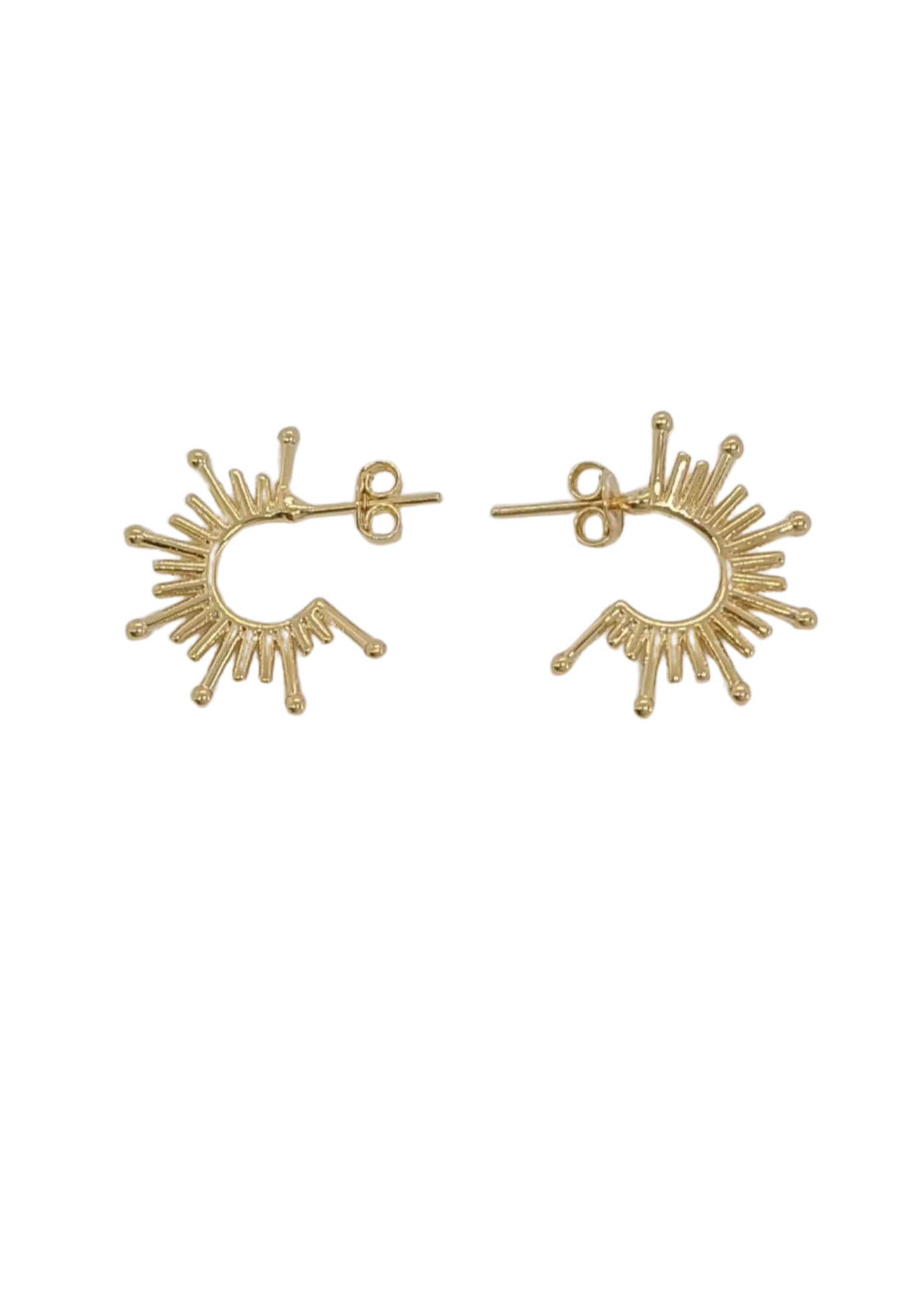 18K GF Half Sun Earring