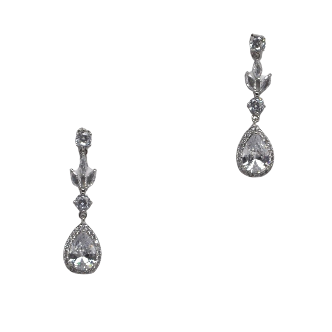 CZ Round and Marquis Drop Earring