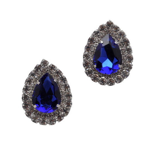 Royal Blue/Silver Large Teardrop Earring