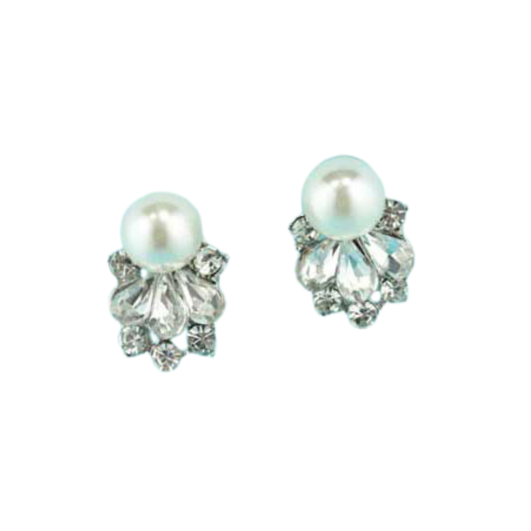 Pearl and Crystal Crown Earring