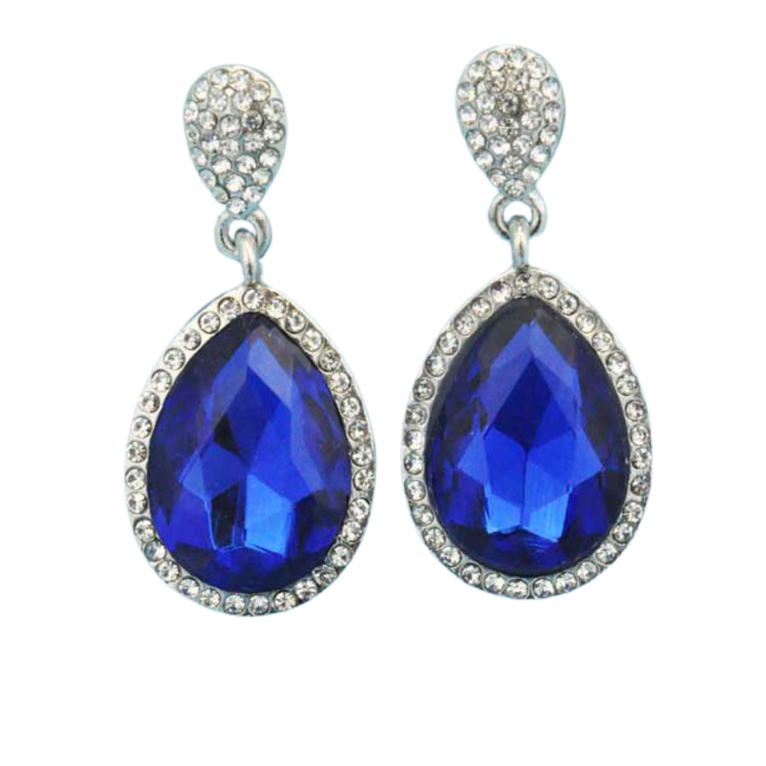 Sapphire Clear Crystal Drop Earring