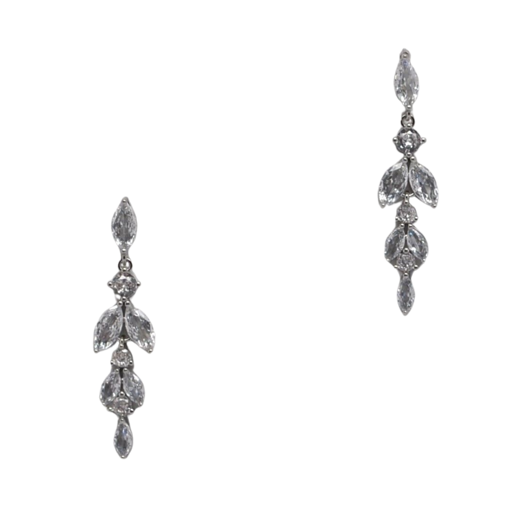 CZ Silver Marquis Earring