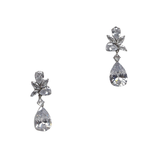 CZ Cluster Drop Earring