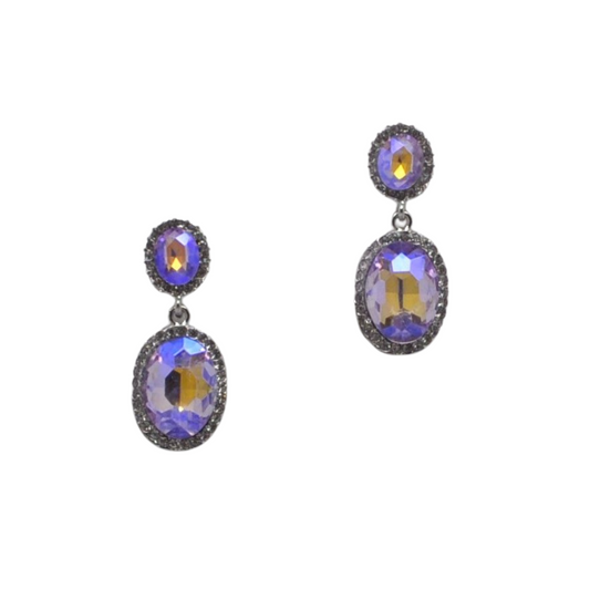 Lavender AB Crystal Drop Earring