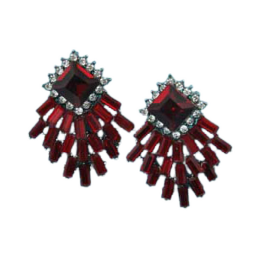 Ruby Rhinestone Earring