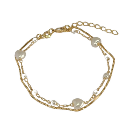 Paperclip Link Pearl bracelet