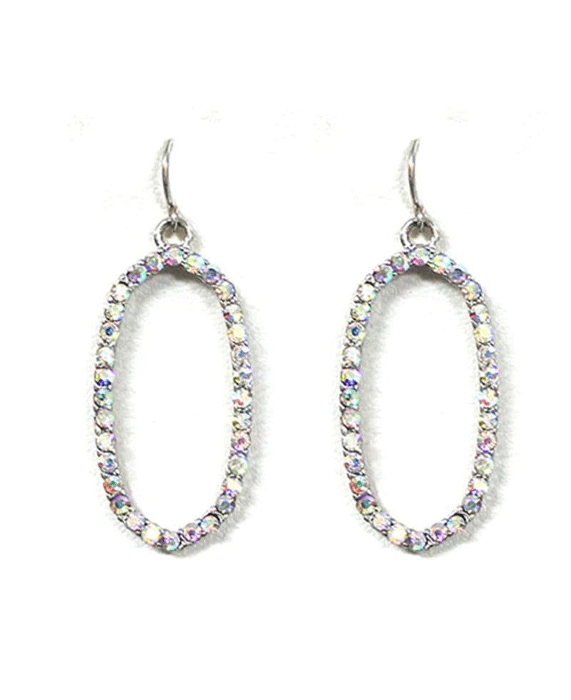 Rhinestone Oval Shape Earring