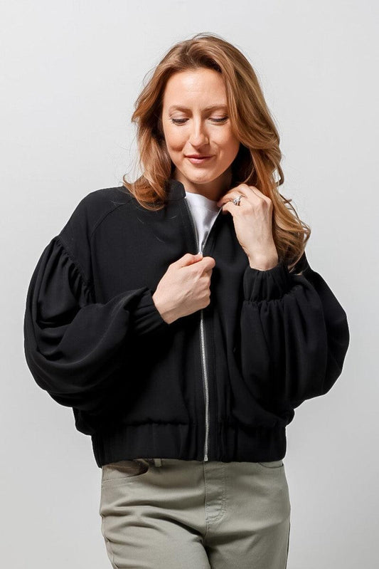 elan-black-balloon-sleeve-jacket