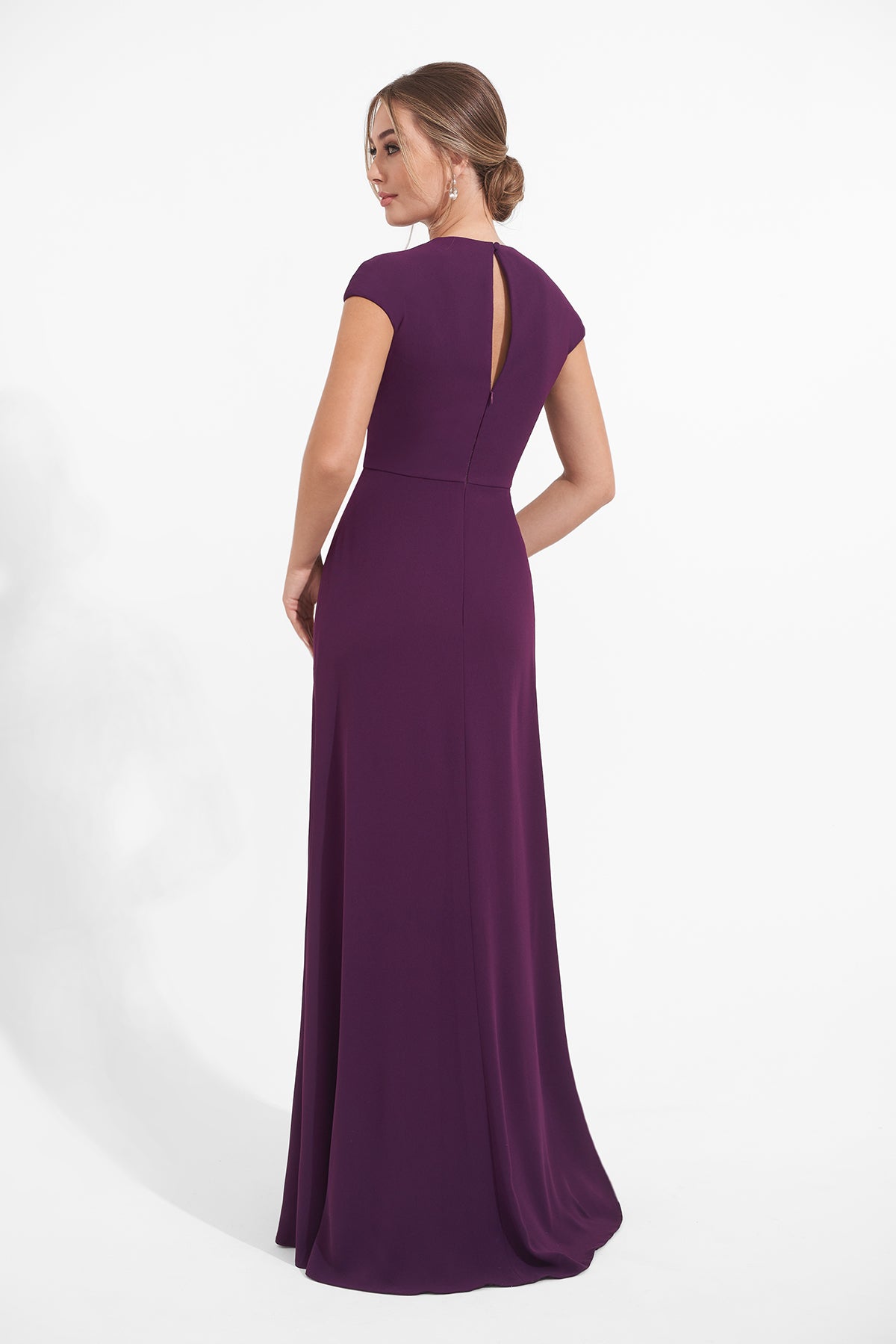 Modern Fit and Flare Soft Stretch Crepe Gown  K278003