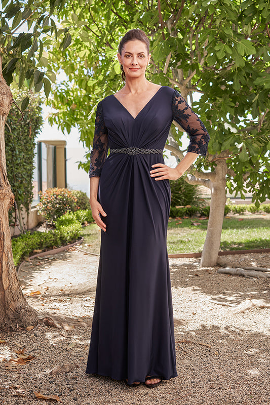 Beautiful Matte Jersey Fit & Flare Gown - K258011